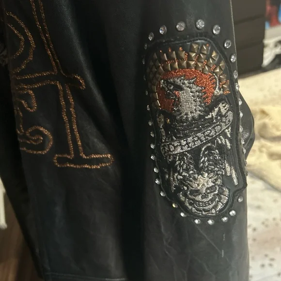 ed hardy leather jacket - Picture 3 of 7